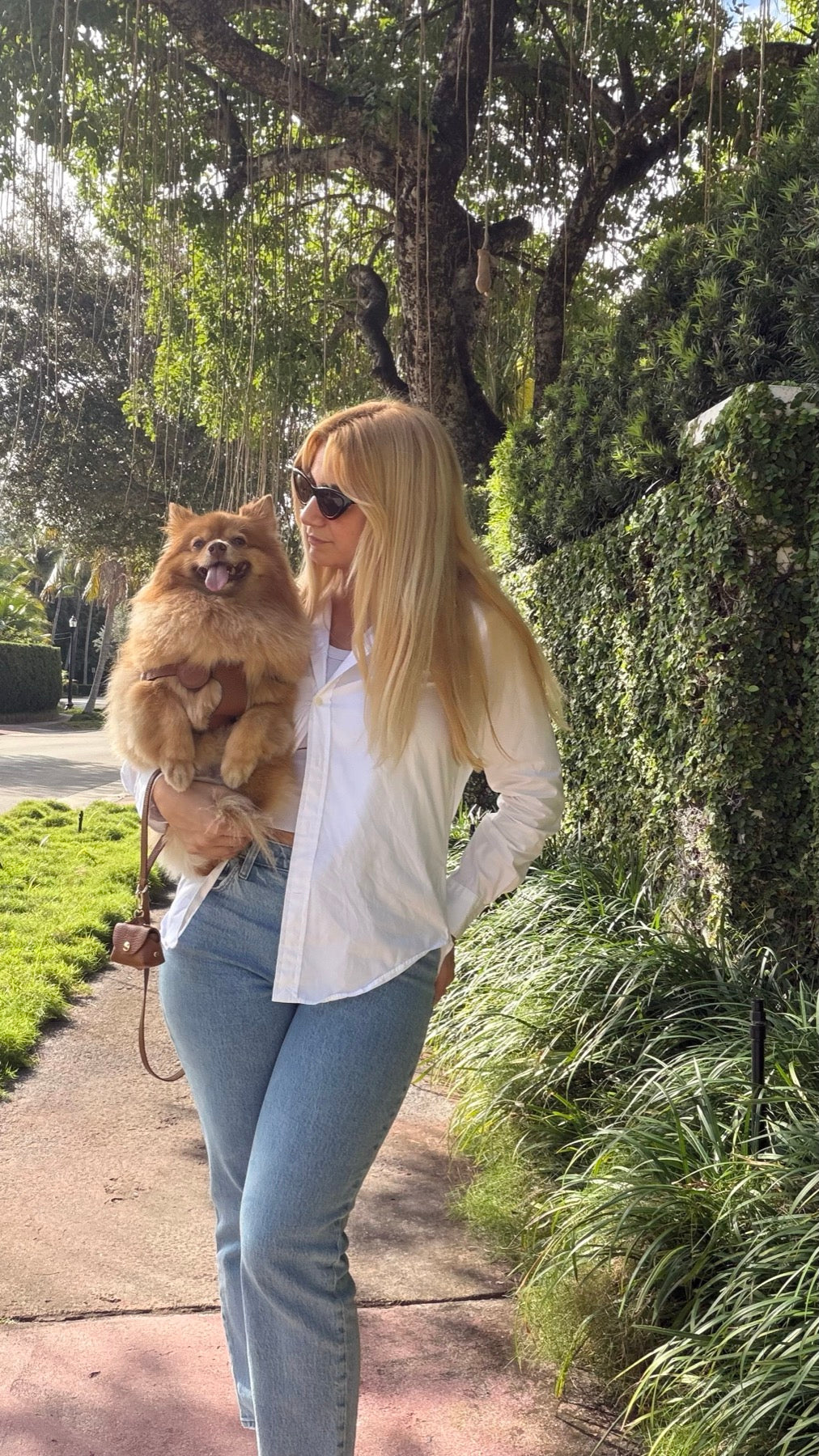 PARC founder holding her dog outdoors